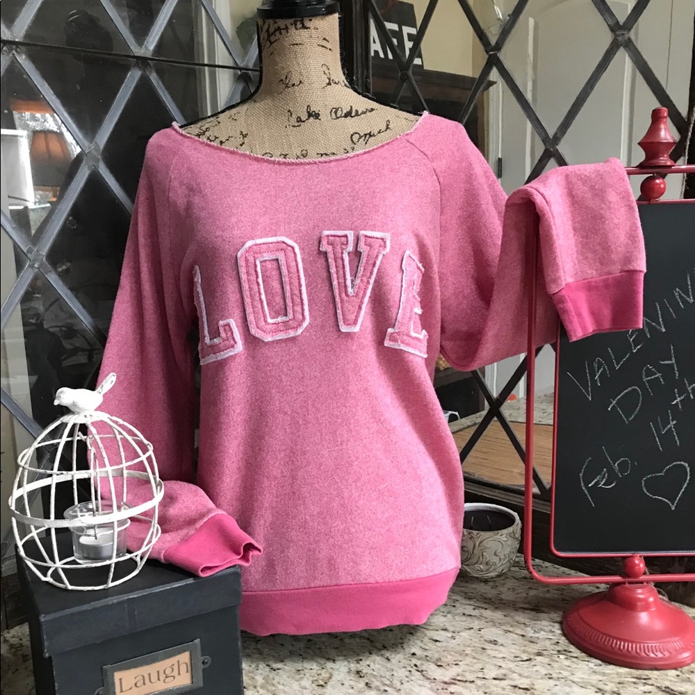 🌿❣️Reflex “LOVE” Off-Shoulder Sweatshirt S/Lg.